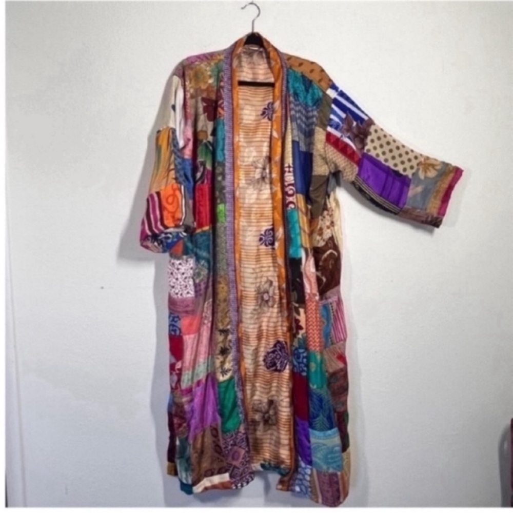Colorful Patchwork Kimono Robe - Picture 8 of 8